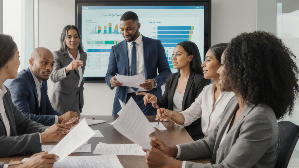 Réunion d’équipe analysant les retours et recommandations d’un audit mystère Réunion d’équipe analysant les retours et recommandations d’un audit mystère